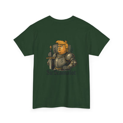 T-Shirt — "Sir Scamalot" Knight Satire Graphic Tee Printify