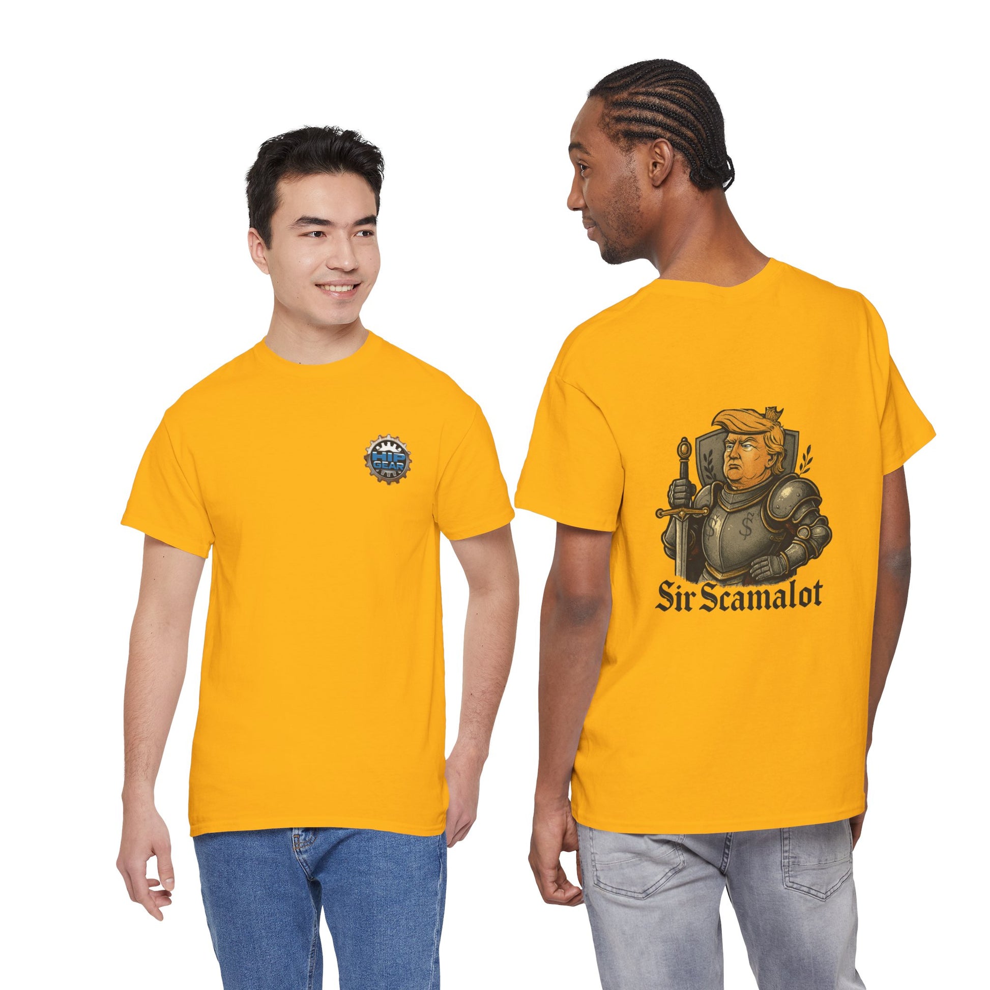 T-Shirt — "Sir Scamalot" Knight Satire Graphic Tee Printify