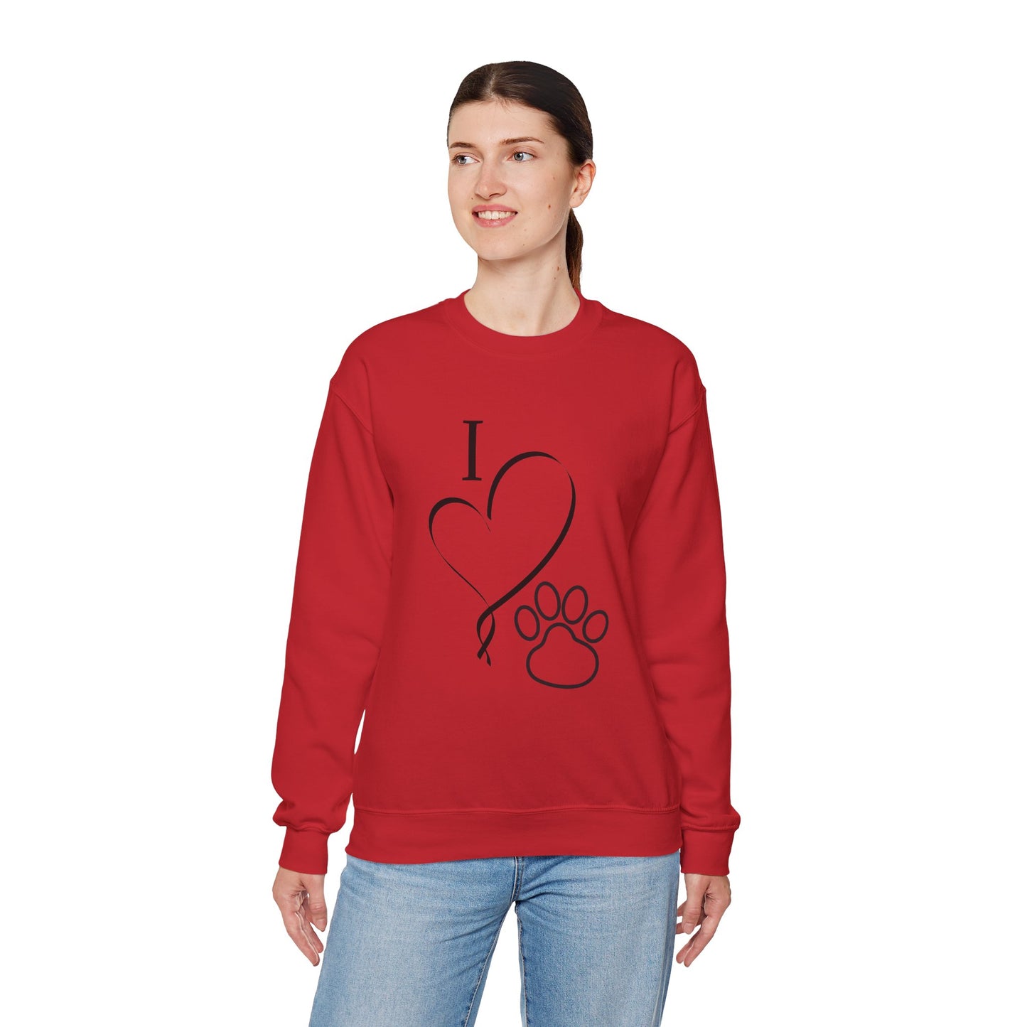 I Love My Pet Crewneck Sweatshirt Printify