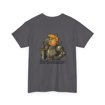 T-Shirt — "Sir Scamalot" Knight Satire Graphic Tee Printify