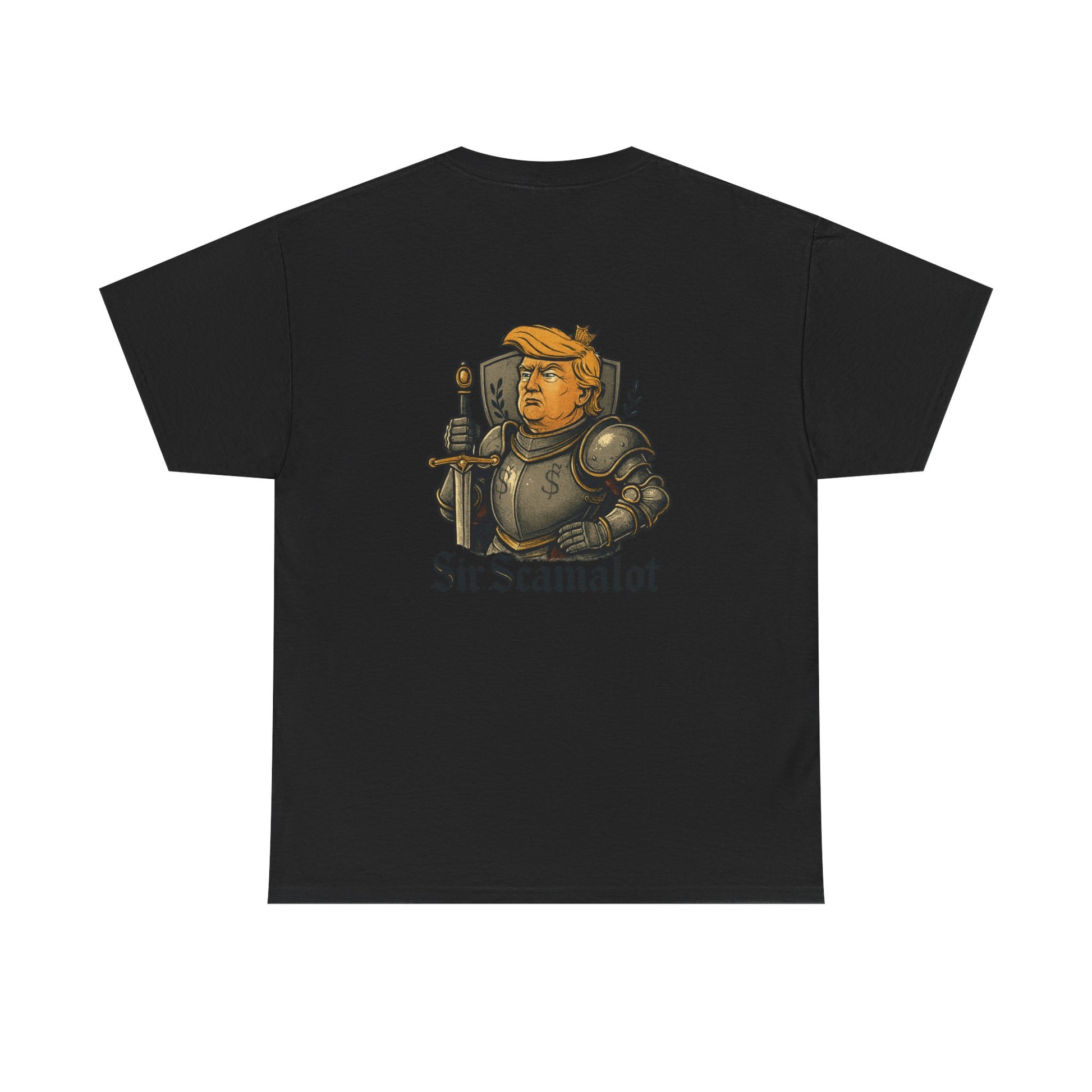 T-Shirt — "Sir Scamalot" Knight Satire Graphic Tee Printify