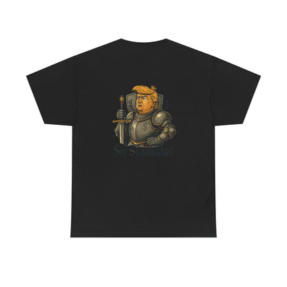 T-Shirt — "Sir Scamalot" Knight Satire Graphic Tee Printify