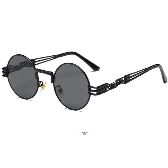 Spring Leg Round Frame Sunglasses - Metal Sunglasses