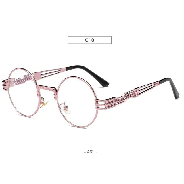 Spring Leg Round Frame Sunglasses - Metal Sunglasses