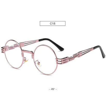 Spring Leg Round Frame Sunglasses - Metal Sunglasses