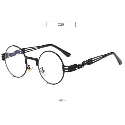 Spring Leg Round Frame Sunglasses - Metal Sunglasses